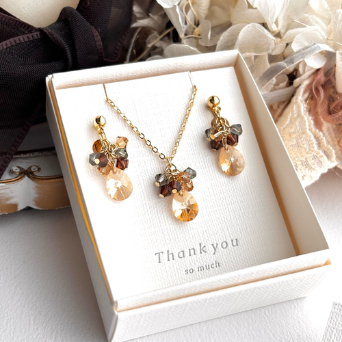 スワロフスキー ネックレス ピアス セット レディース スパークリング