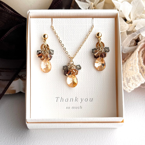 星空の煌めき - ゴールデンシャドウのスワロフスキーネックレス  