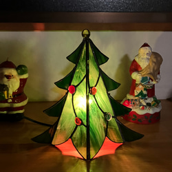 ステンドグラスのクリスマスツリーライト スタンドライト・テーブル