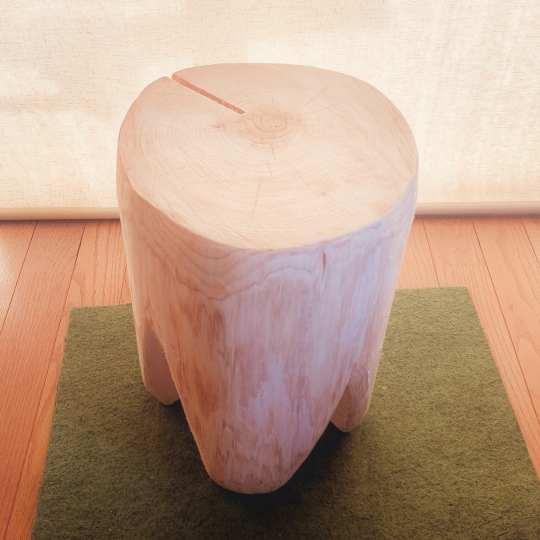 いい香り 東濃ひのき スツール・無垢無塗装・オーガニック・短足