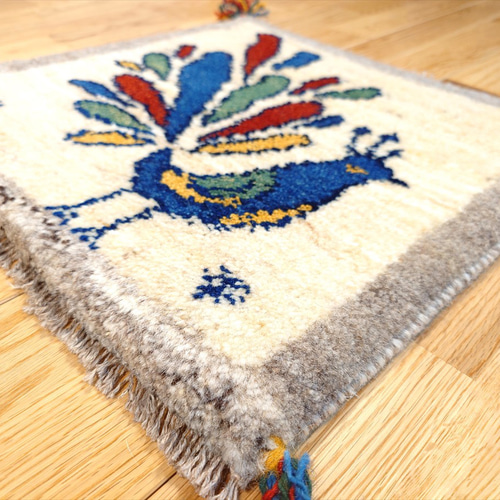 Creema限定目玉品】ペルシャ ギャッベ ミニマット 43.5x40.5cm