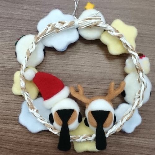 SOLD】クリスマス ☆ミニリース シマエナガさん