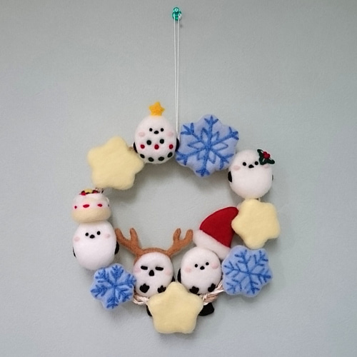 【SOLD】クリスマス ☆ミニリース  シマエナガさん SOLD】クリスマス ☆ミニリース シマエナガさん