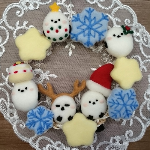 【SOLD】クリスマス ☆ミニリース  シマエナガさん SOLD】クリスマス ☆ミニリース シマエナガさん