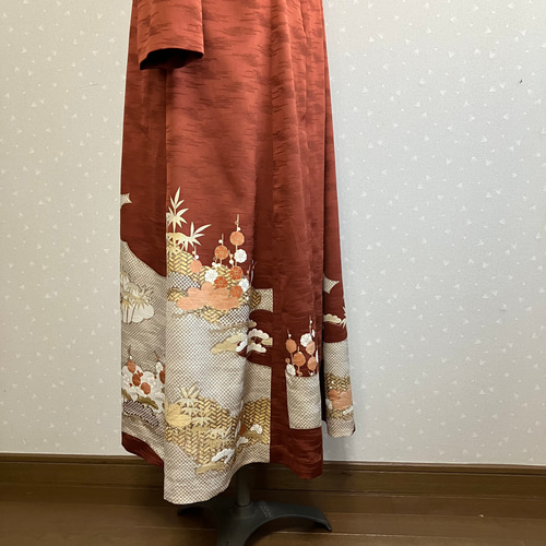 No.141プリンセスラインワンピース色留袖ドレスM〜L11号着物 No.141プリンセスラインワンピース色留袖ドレスM〜L11号着物