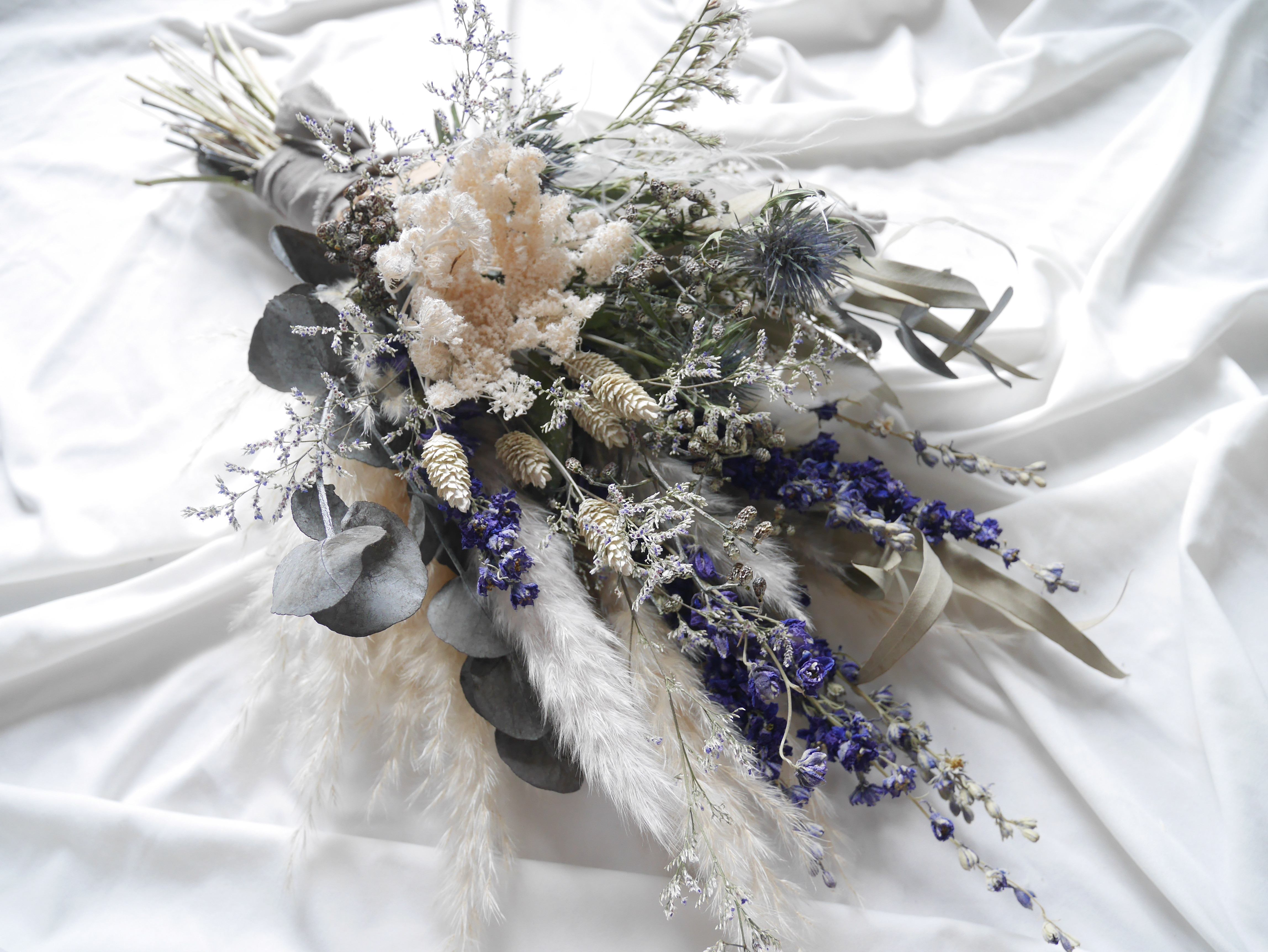 ブーケ/ドライフラワーブーケ/ドライフラワースワッグ/ブーケ/ユーカリ/パンパスグラス/ブライダルブーケ