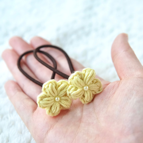 お花のヘアゴム お花のヘアゴム ヘアアクセサリー パステルカラー 雑貨・その他
