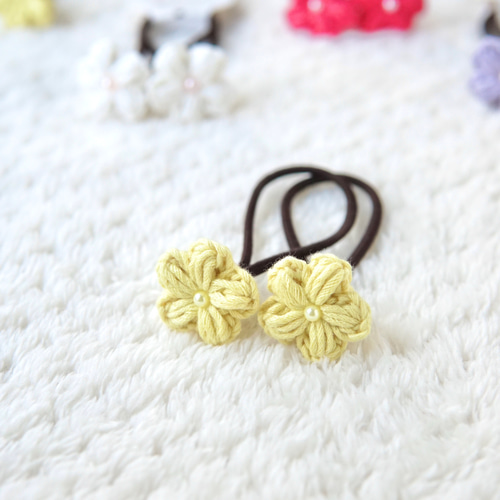 お花のヘアゴム ヘアアクセサリー パステルカラー 雑貨・その他