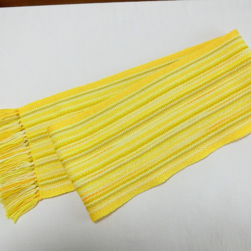 菜の花色の手織り春マフラー 長さ200cm ストール mm.Kalion 通販