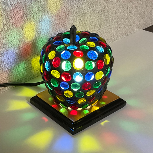 カラフルりんごのステンドグラスランプ 1 スタンドライト・テーブル