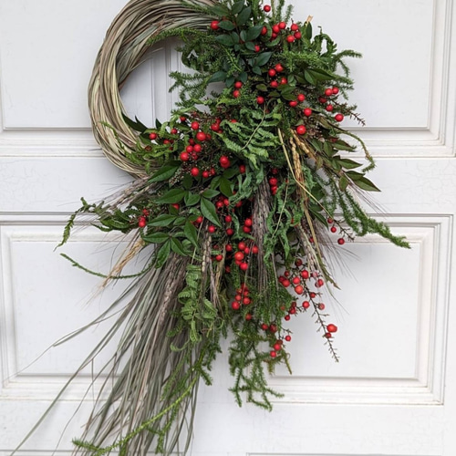 受注生産】レモングラスを使ったドライフラワーしめ縄 しめ縄