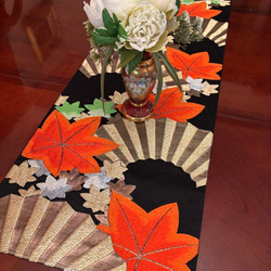 豪華刺繍 正絹テーブルランナーテーブルセンター 帯リメイク 鶴と