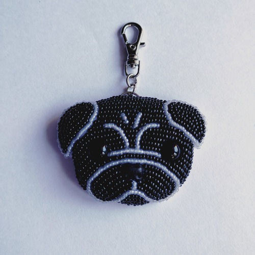 【希少】Blackflag✖️Trygod限定 キーホルダー　大小2個セット パグ 黒 ブラック チャーム・バッグチャーム・キーホルダー 金具の選択