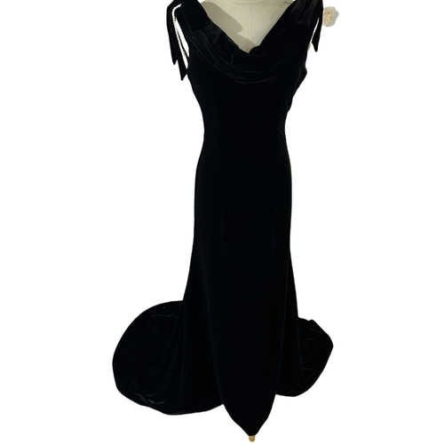 パーティードレス パール ビロード ソフトマーメイドライン  