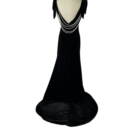 パーティードレス パール ビロード ソフトマーメイドライン  