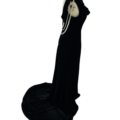 パーティードレス パール ビロード ソフトマーメイドライン  