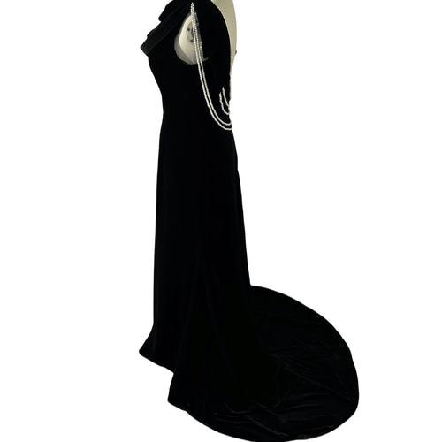 パーティードレス パール ビロード ソフトマーメイドライン  