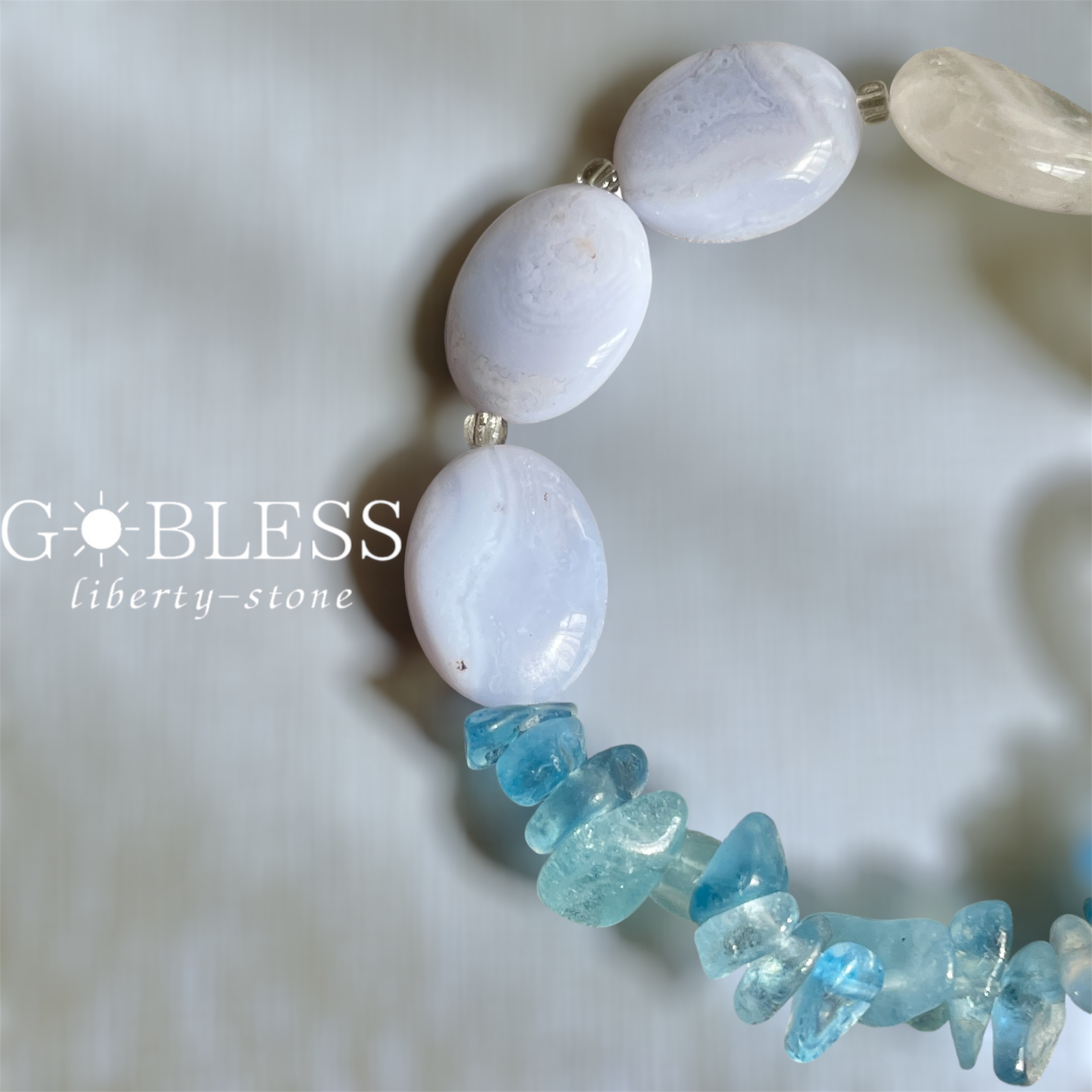 【数量限定】218. アメイロイロ。 ／ アクアマリン × ブルーレースアゲート× 水晶