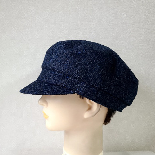 魅せる帽子☆【Creema 限定価格】シルクのキャスケット～ネイビー