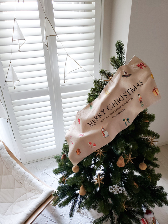 【早割】華やか⌇クリスマスタペストリー新作　ブラウン　 4枚目の画像