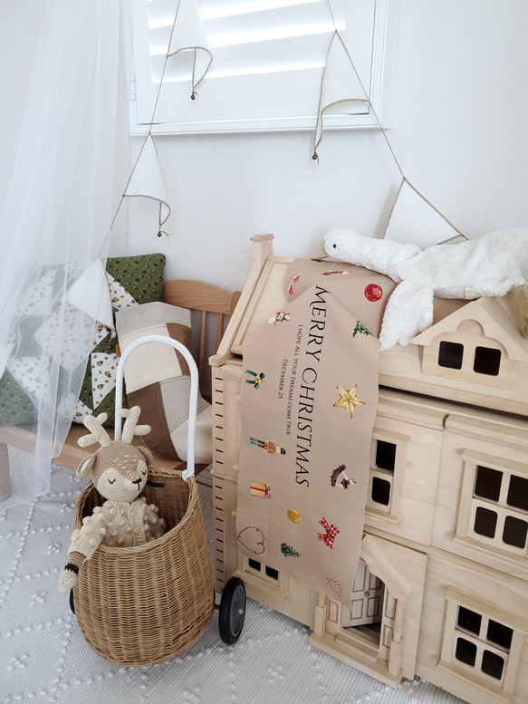 【早割】華やか⌇クリスマスタペストリー新作　ブラウン　 5枚目の画像