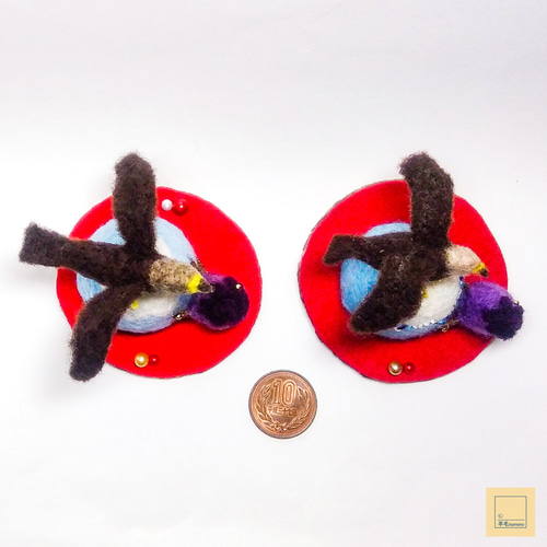 羊毛フェルトの正月飾り＆縁起物♪初夢のミニ置物「一.富士 二.鷹 三