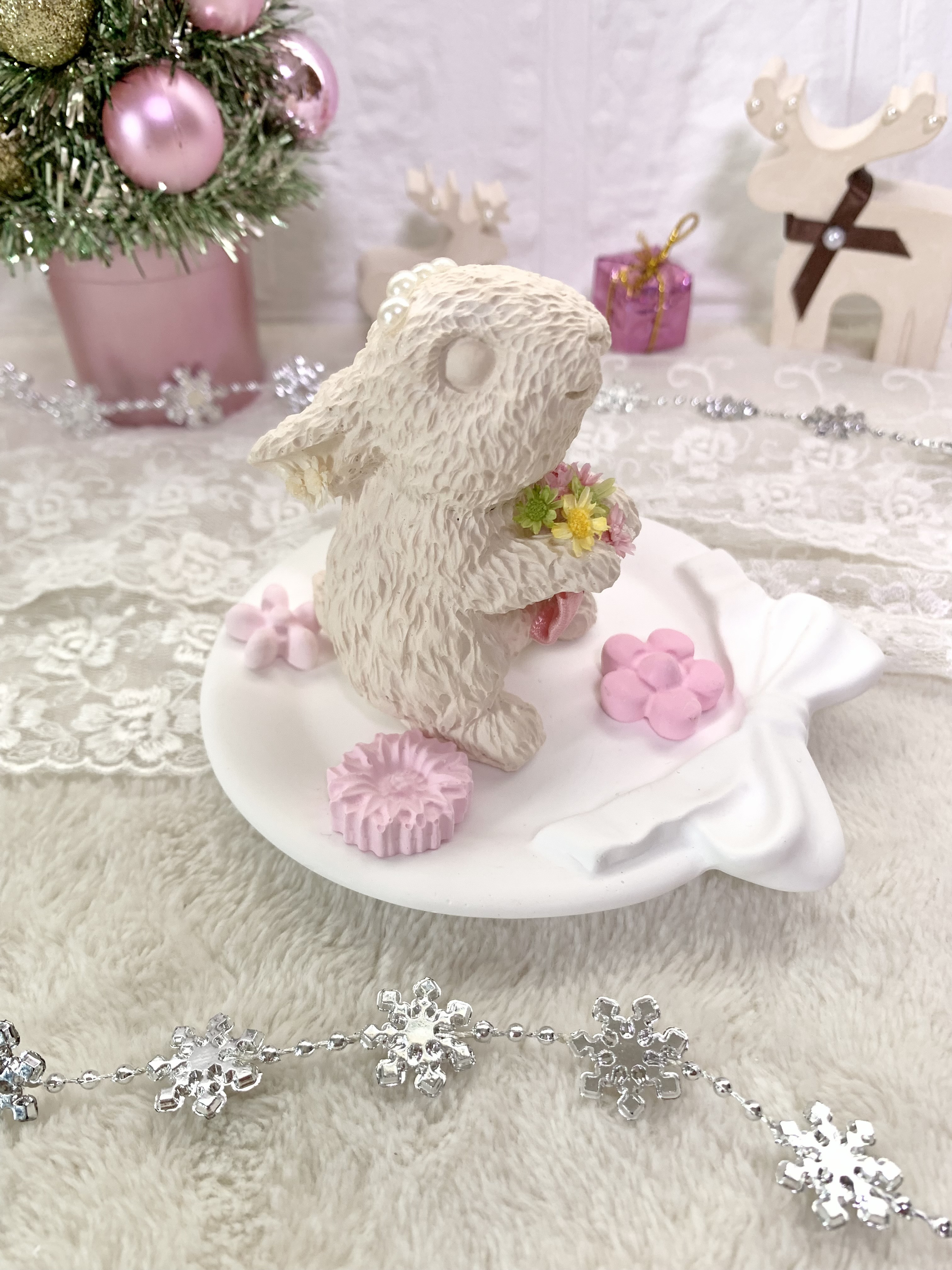 花束うさぎさんアロマストーン♡② アロマストーン✨うさぎさんのお花をどうぞ ディフューザー・アロマ