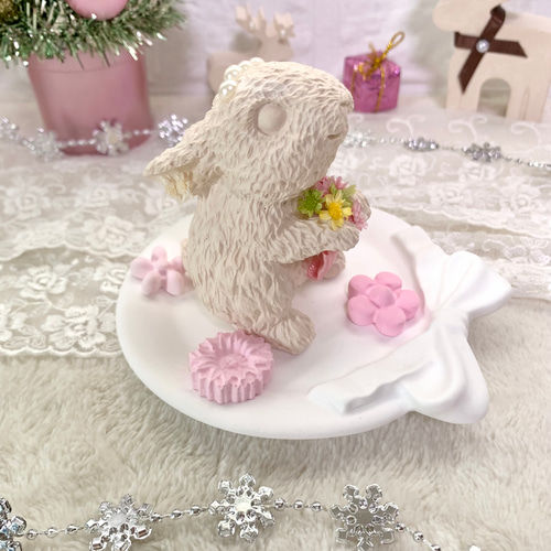 アロマストーン✨うさぎさんのお花をどうぞ ディフューザー・アロマ