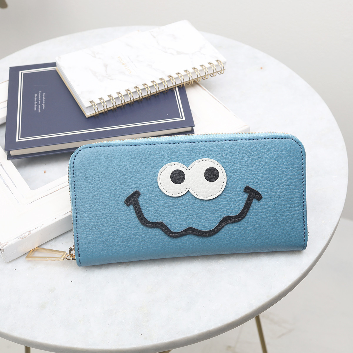 【ブルー/キョロメ長財布】思わず誰かに見せたくなるモンスター財布/長財布【キョロメver.】