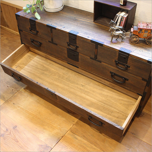 時代物！庄内箪笥 /サイドボード/時代箪笥/古道具/和モダン/古民藝/ローボード 明治期希少刀箪笥｜高級感あるローボード箪笥