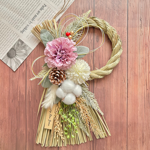 お正月✳︎大きなナチュラルしめ縄リース お正月飾り 和モダンブラウン