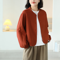 丸首   ジュアル ジャケット 長袖 カーディガンコートレディース 5枚目の画像