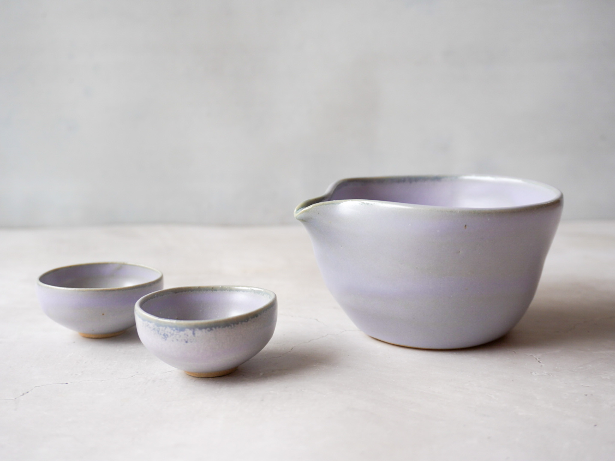 藤色の酒器　おちょこセット