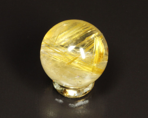 虹の光が神秘 ゴールドタイチンルチル 13ミリ 極太金針水晶 粒売り 貫通穴あり ギラギラに輝く タイチンルチル 13ミリ 極太金針水晶 粒売り