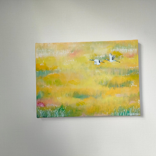 秋麗 抽象画 キャンバス画 原画 タンチョウ 絵画 aru and coco.アル