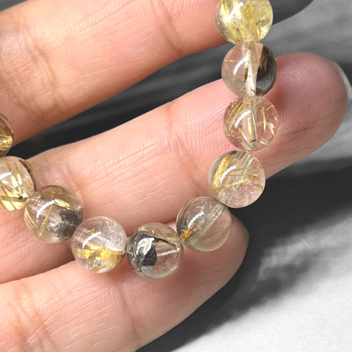 hematite in titin rutile bracelet / ヘマタイトイン
