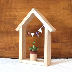 fleur de cerisier様＊Jiji＊ハンドメイド 木製 お家型飾り棚 fleur de cerisier様＊Jiji＊ハンドメイド 木製 お家型飾り棚