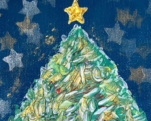 クリスマスツリー 星 テクスチャーアート 絵画 yuko_flor_art 通販