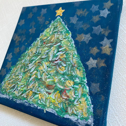クリスマスツリー 星 テクスチャーアート 絵画 yuko_flor_art 通販