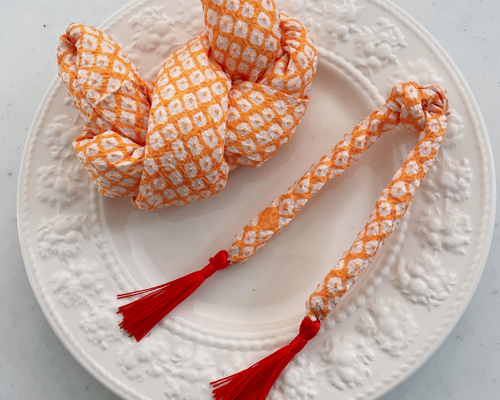 七五三 髪飾り かのこセット イエローオレンジ色 その他ヘア