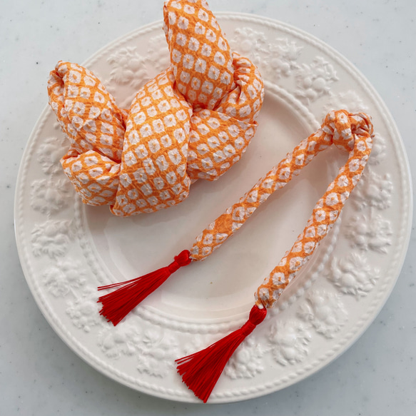 七五三 髪飾り かのこセット イエローオレンジ色 その他ヘア