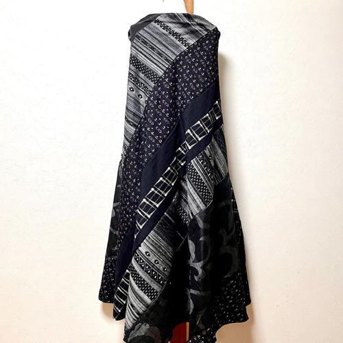 正絹紬のパッチワークドレス 着物リメイク ワンピース eterlna 通販  