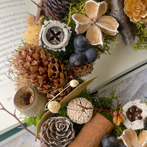 森のイメージ ナチュラルリース 木の実や小枝を合わせた ほっこり