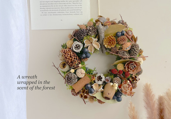 森のイメージ ナチュラルリース 木の実や小枝を合わせた ほっこり