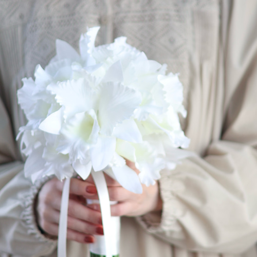 ランの女王 カトレアブーケ ブートニア付き アーティフィシャル