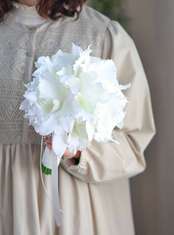 S　ブートニアセット　ブーケ　アーティフィシャルフラワー　結婚式　韓国風 胡蝶蘭♡マリーゴールド♡カラー♡韓国風ウェディングブーケ