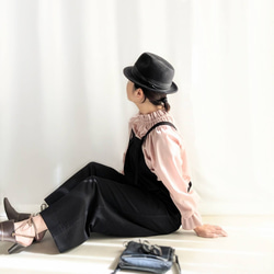 【全５色（ブラック）】大人のためのサロペットパンツ（ブラック　コットンツイル） 8枚目の画像