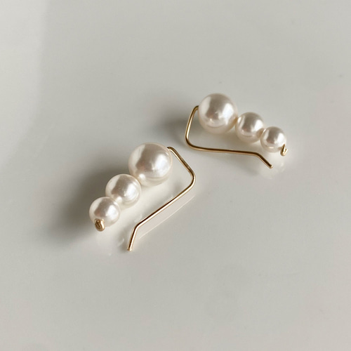 2way pearl clip plus 14kgf イヤークリップ イヤーカフ ピアス