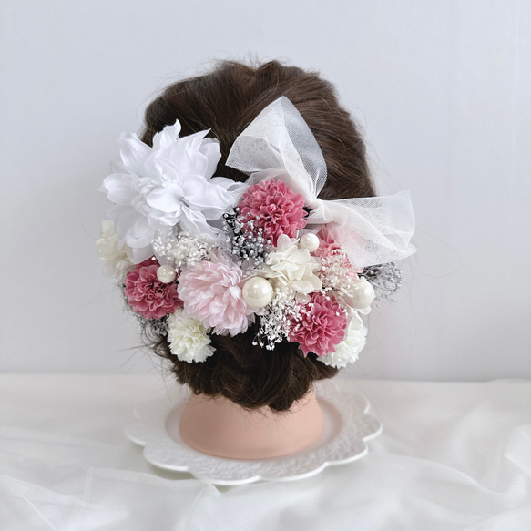髪飾り 結婚式 白無垢 成人式 ダリア ヘッドドレス 和装 ヘアアクセサリー 簪 上品ダリアの髪飾り 結婚式 成人式 花嫁 和装 振袖 卒業式 白