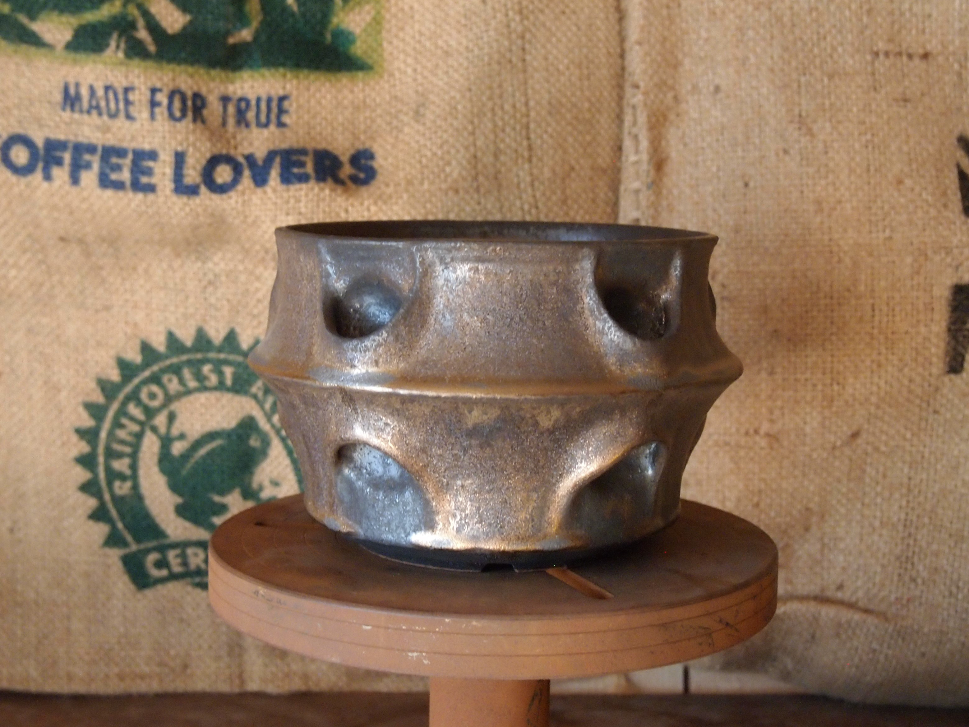 Φ16.1cm×h11.1㎝ 金属釉 UFO形植木鉢　②